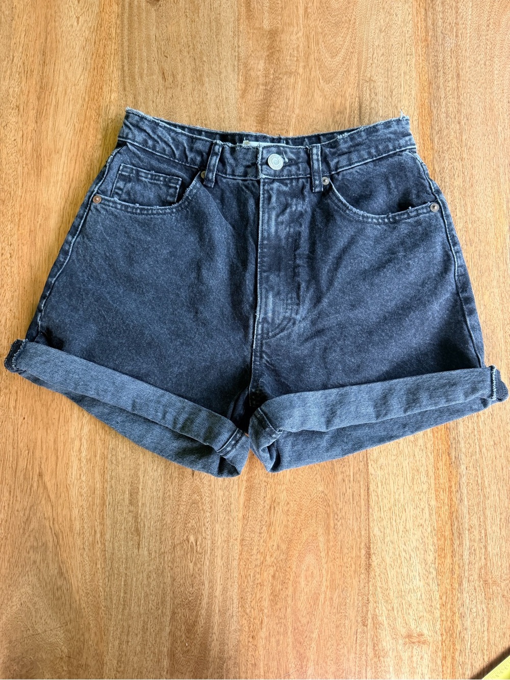 Zara Dark Gray/Cuffed Denim Shorts